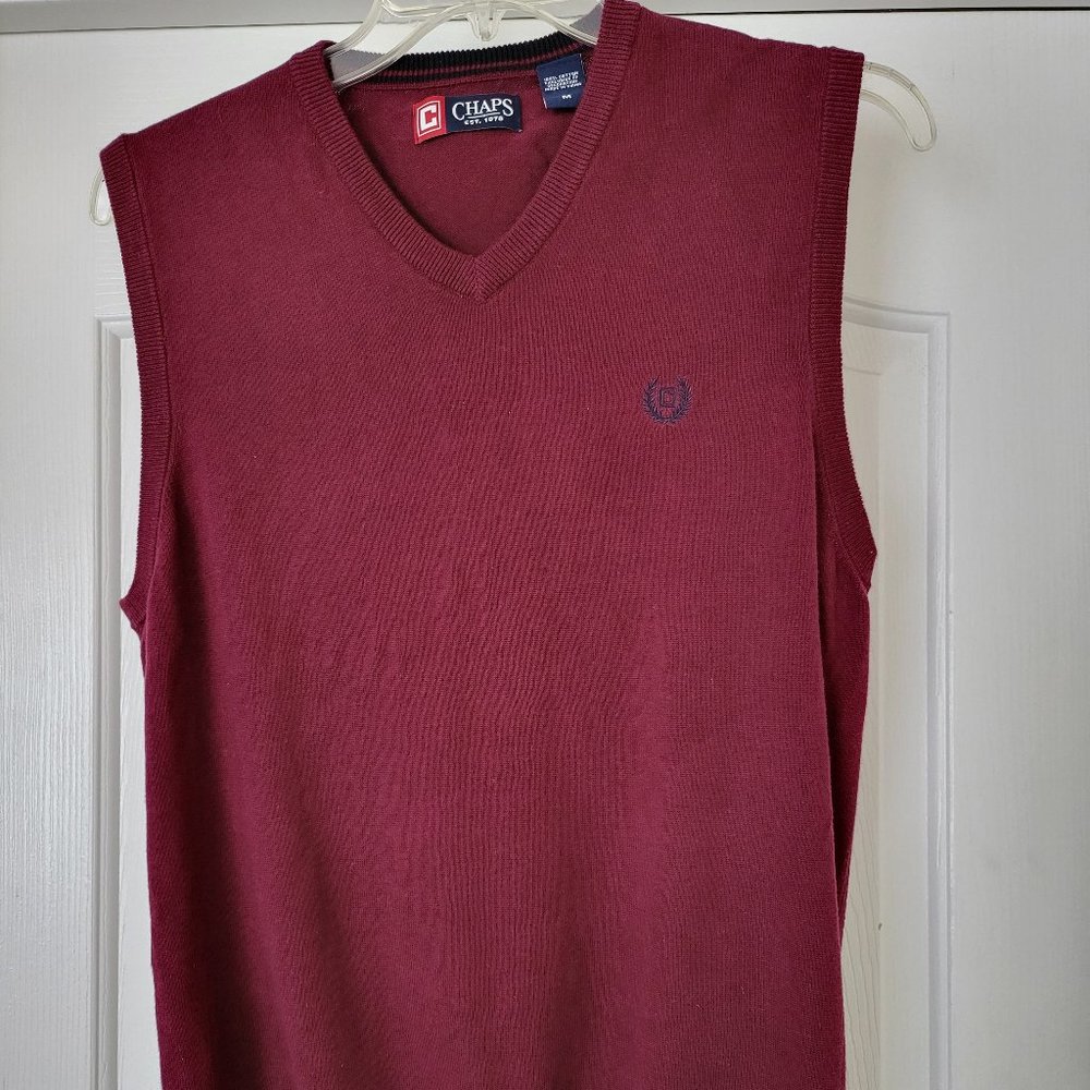 Chaps V-Neck Sweater Vest Mens Size M